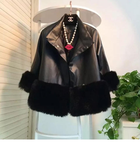 Statement Leather Fur Jacket