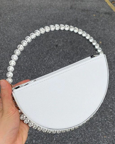 Christina rhinestone round clutch
