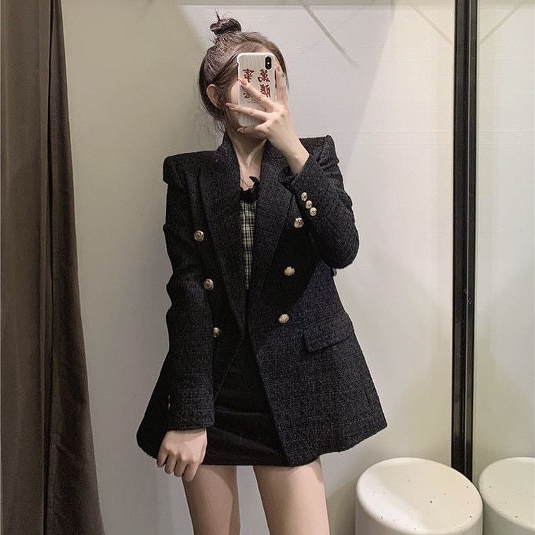 Black Tweed Blazer