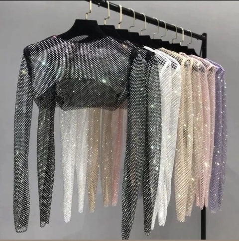 Rhinestone Crop Top