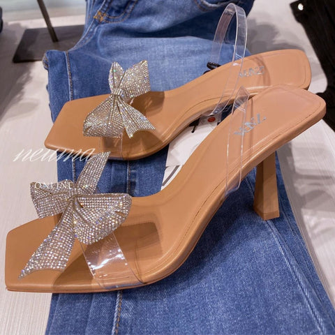 Bow Rhinestone Heels