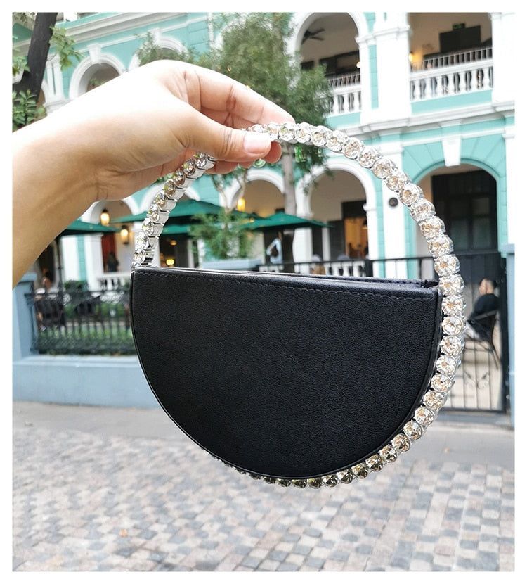 Christina rhinestone round clutch