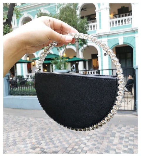Christina rhinestone round clutch