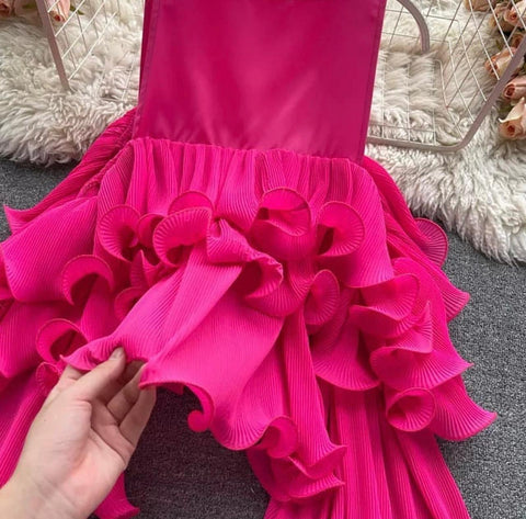 Tropical Draped Ruffle Top