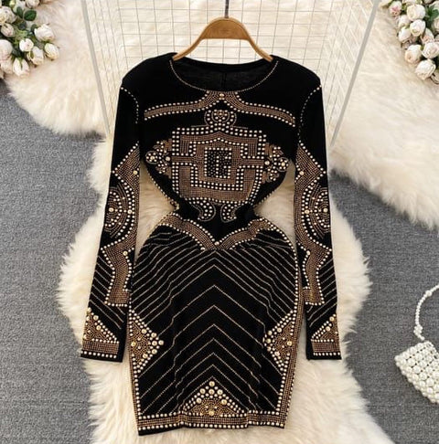 Luxurious Mettalic Beaded Dress