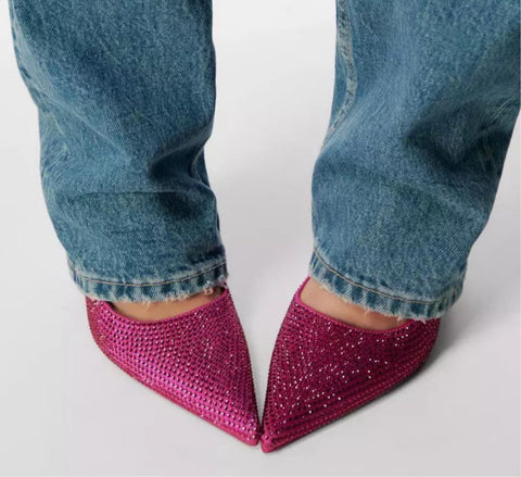 Rhinestone kitten heels