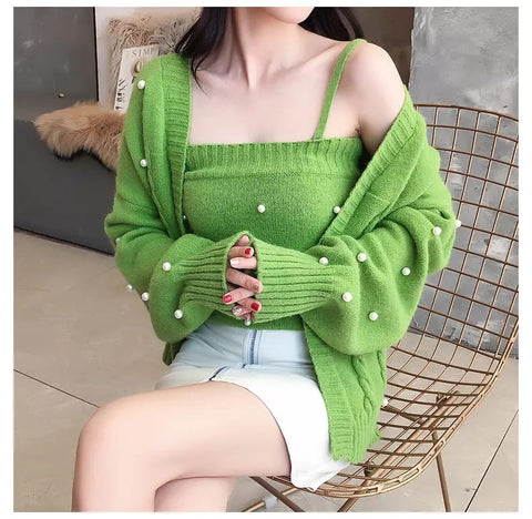 Pearl knitwear two pc set
