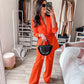 Orange Blazer Pant Set