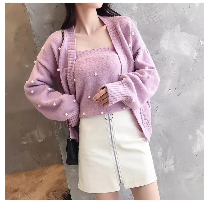 Pearl knitwear two pc set