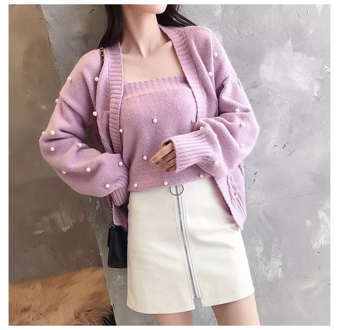 Pearl knitwear two pc set