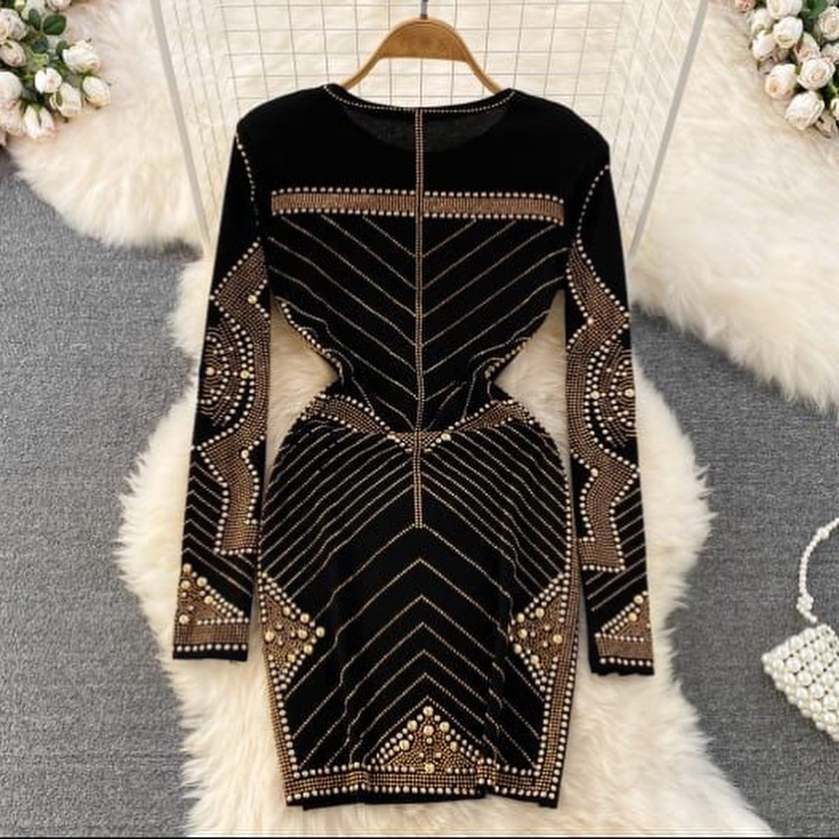 Luxurious Mettalic Beaded Dress