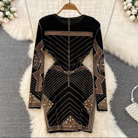 Luxurious Mettalic Beaded Dress