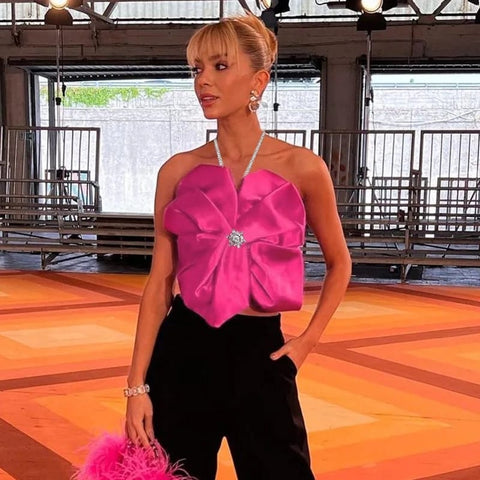 Area Crystal Halter Top