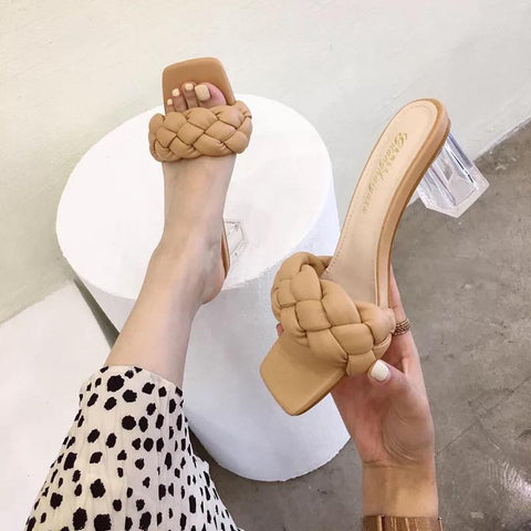 Braided Cushion Transparent Heels