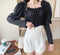 Ruffle Puff Sleeves Crop Top