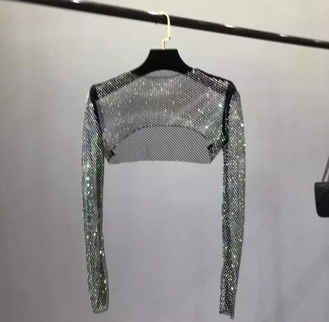 Rhinestone Crop Top
