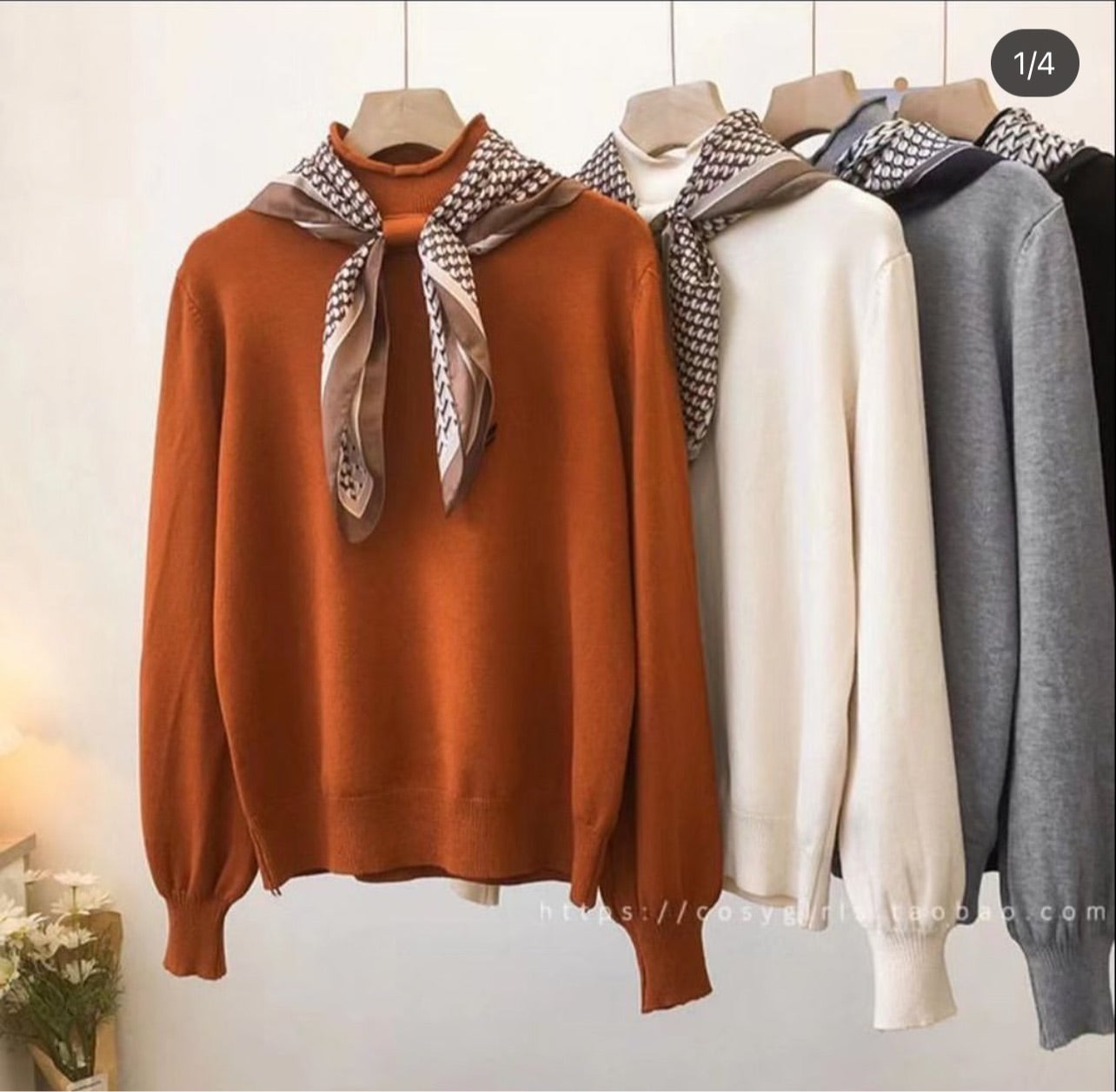 Vintage Scarf Style Sweater