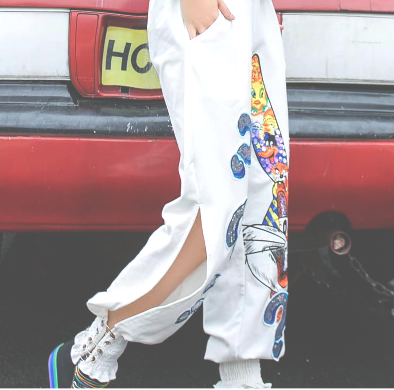 Bunny Embellished Track Pants