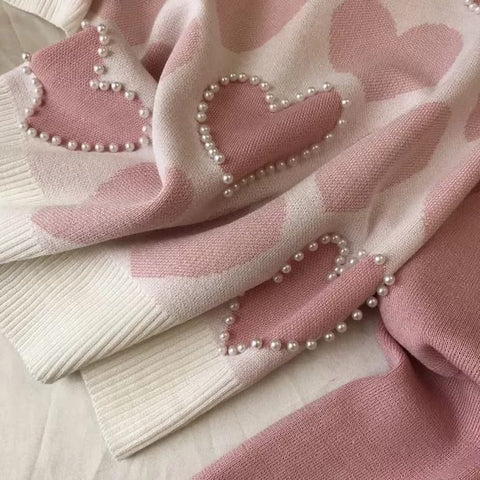 Heart knitted cords set