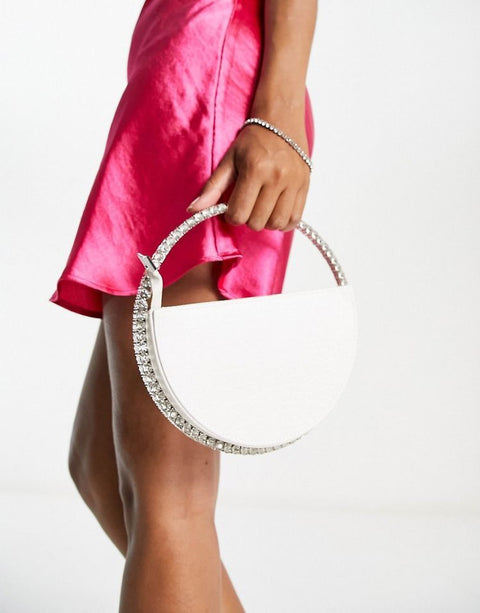 Christina rhinestone round clutch