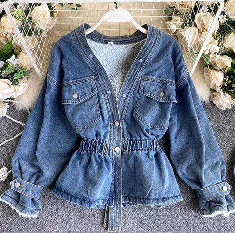 Warm Denim Fur Jacket