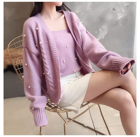 Pearl knitwear two pc set