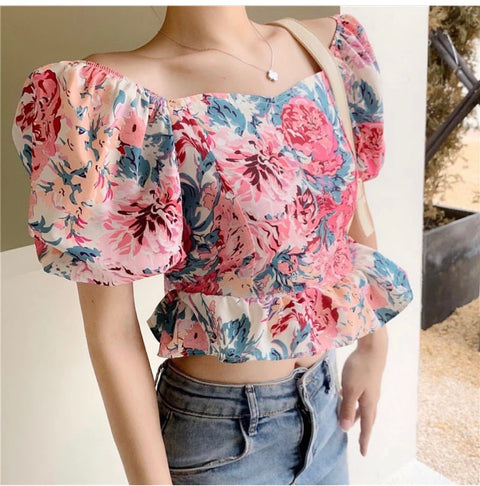 Titli Floral crop top