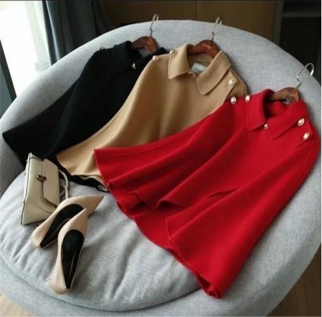 Faux Pearl Embellished Poncho