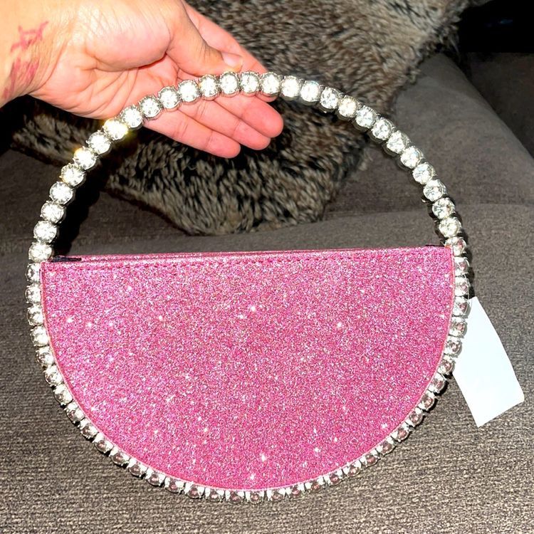 Christina rhinestone round clutch