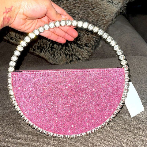 Christina rhinestone round clutch