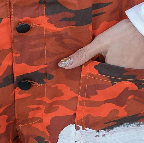 Camouflage Safari Style Overall Jumpsuit