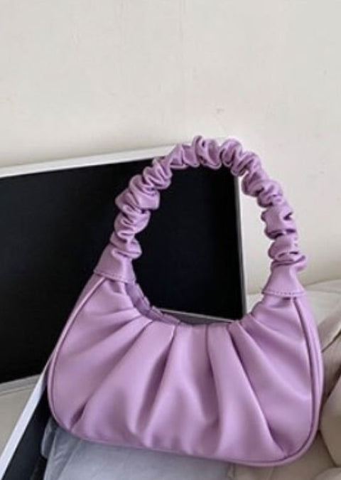 Pleated Leather Tote  Bag