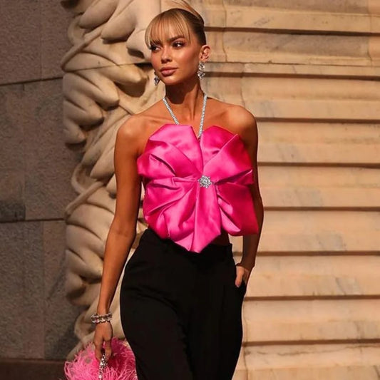 Area Crystal Halter Top