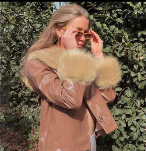 Chyla Leather Fur Jacket