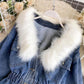 Warm Denim Fur Jacket