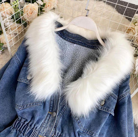 Warm Denim Fur Jacket