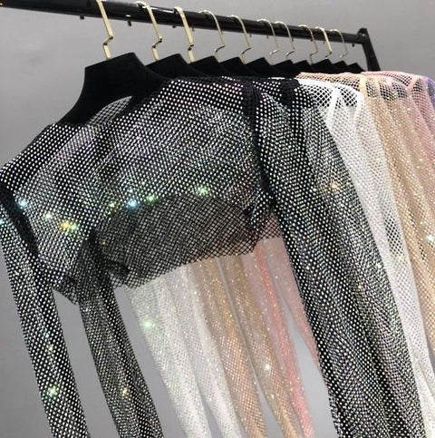 Rhinestone Crop Top