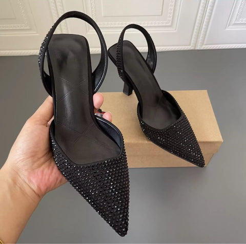 Rhinestone kitten heels