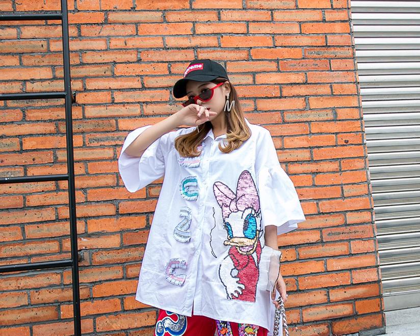 Donuld Duck Shirt Dress