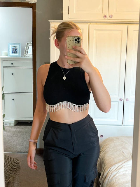 Saas Diamond Tassel Crop Top