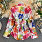 Satin Back Bow Printed Shirt
