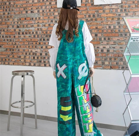 Camouflage Safari Style Overall Jumpsuit